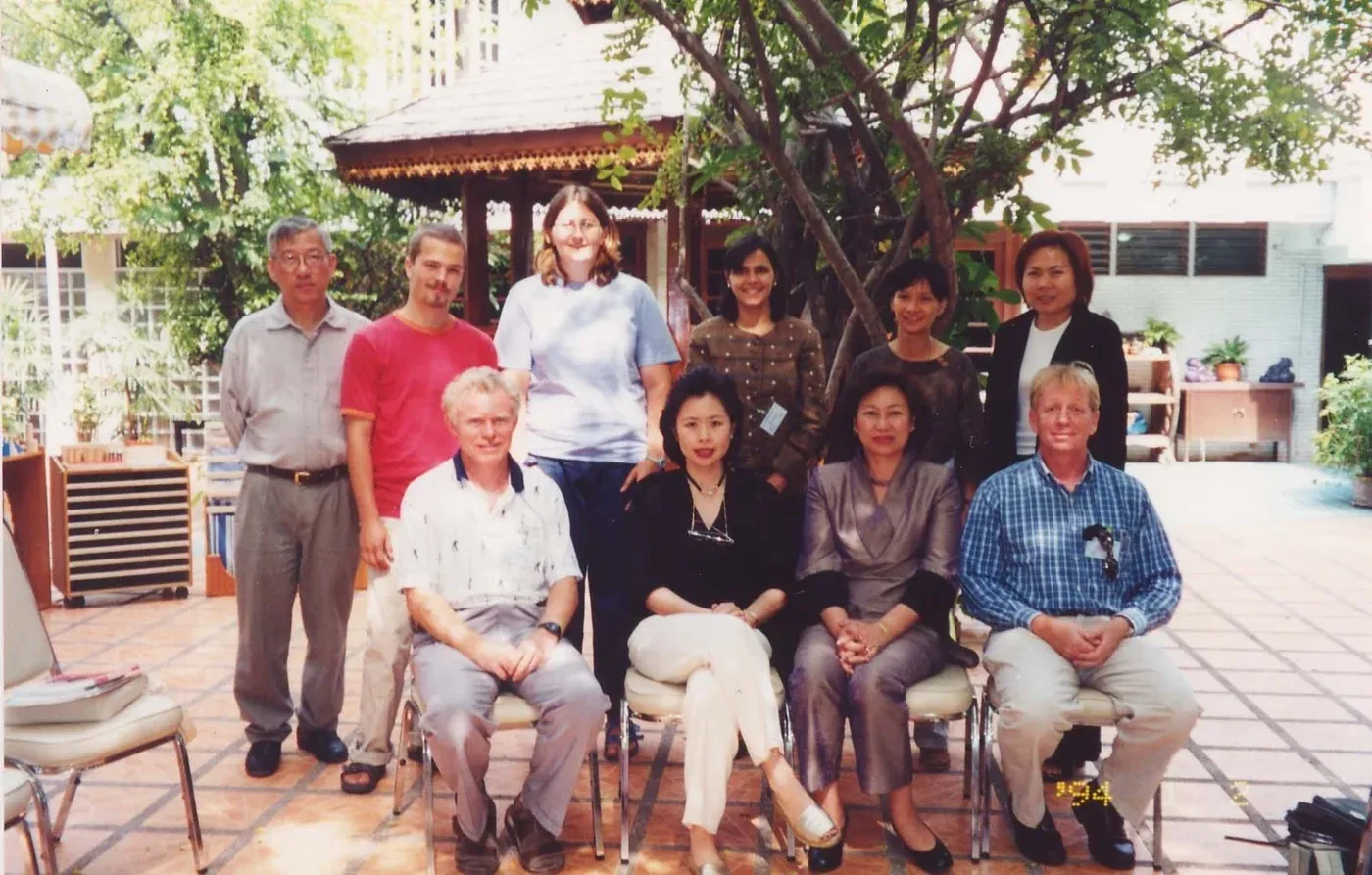 The founding members of the Thailand Association of Montessori Schools, Dr Kamkeo seated among them